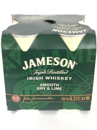 Jameson smooth dry & lime 6.3% 4pk 375ml cans Jameson smooth dry & lime 6.3% 4pk 375ml cans