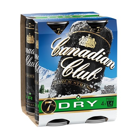 Canadian club Dry 7% 4pk cans 250ml Canadian club Dry 7% 4pk cans 250ml